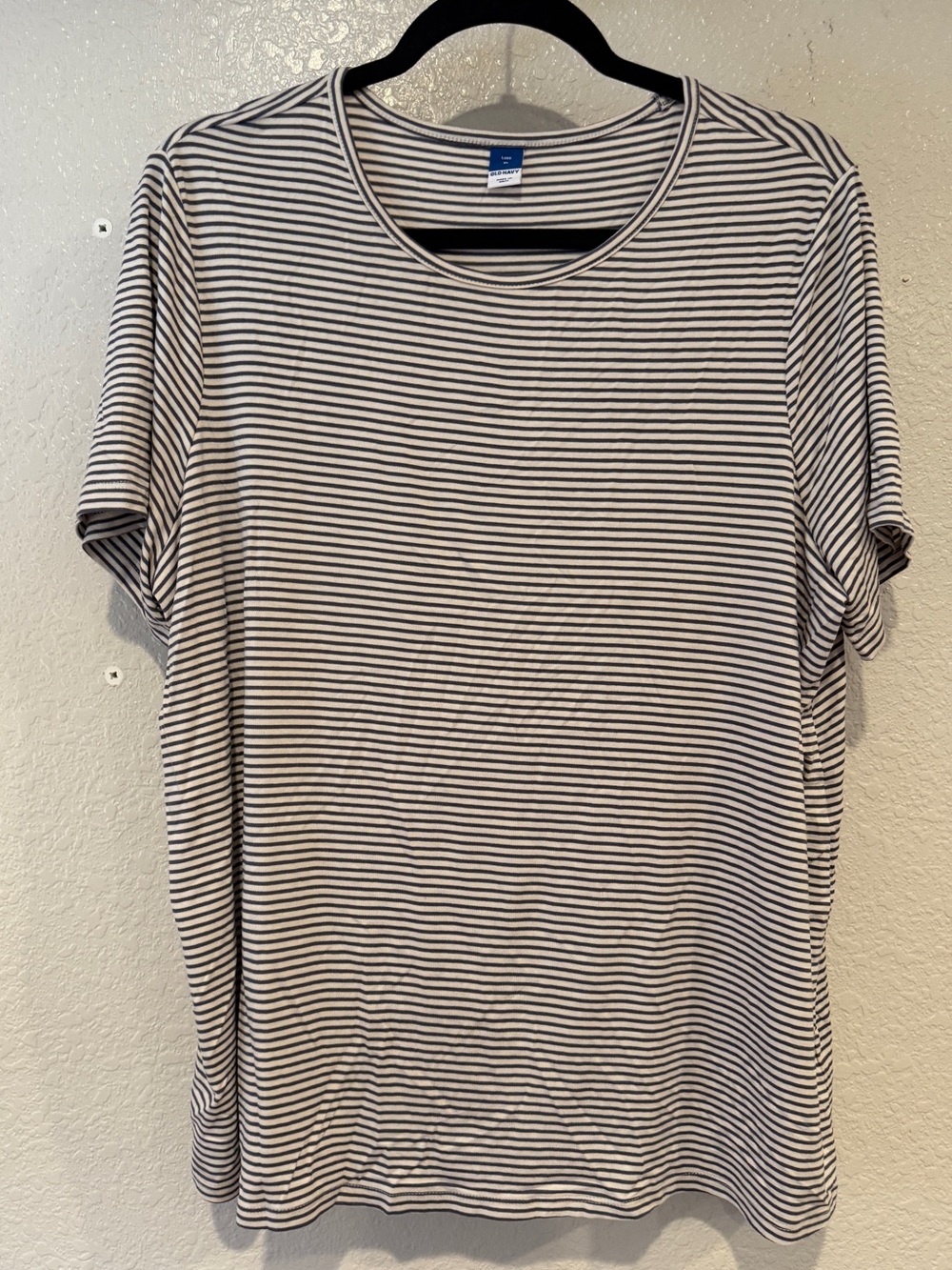 Old Navy Black & White Striped Short Sleeve Tee